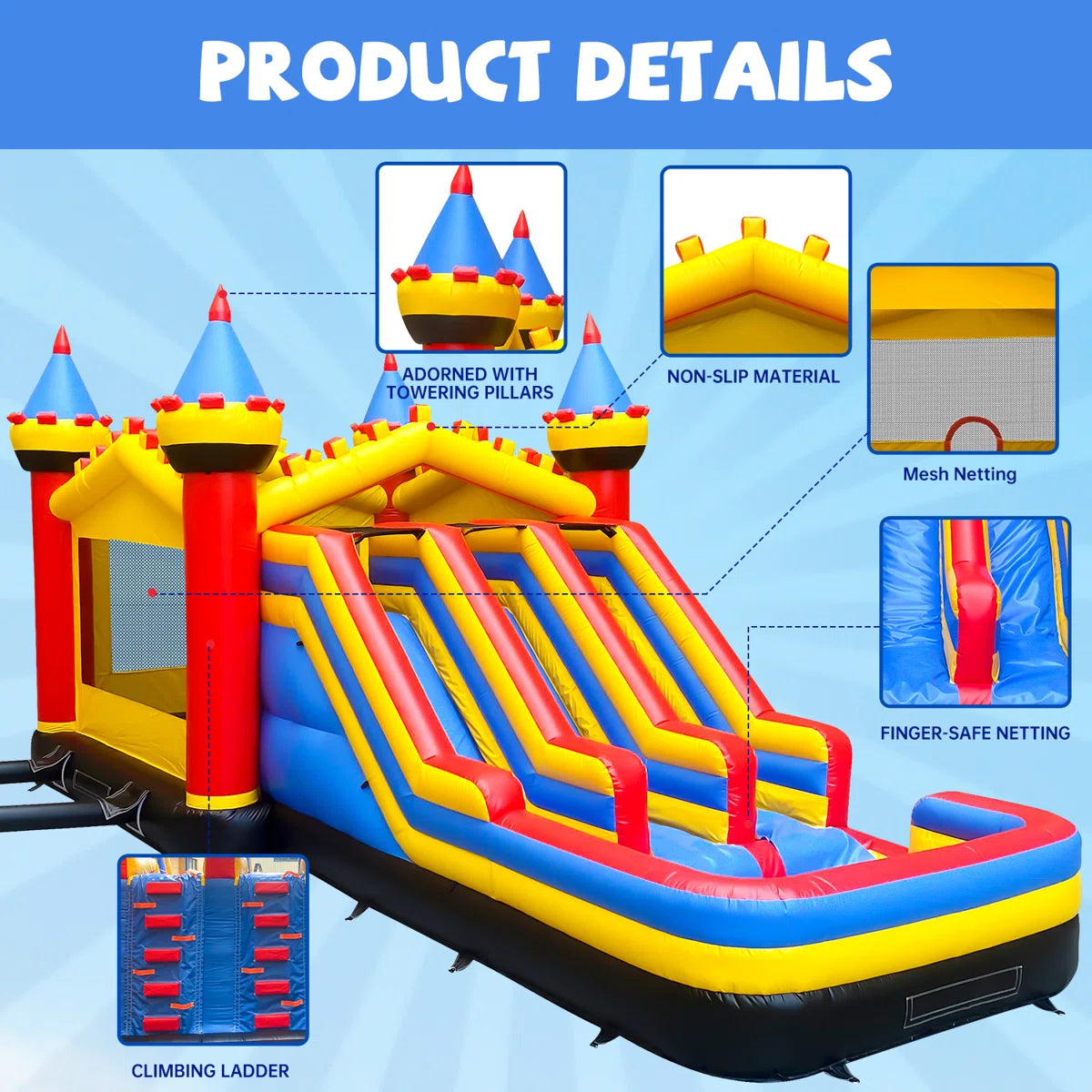 BIG WAVE - 15FT Royal Fortress Triple Lane Combo